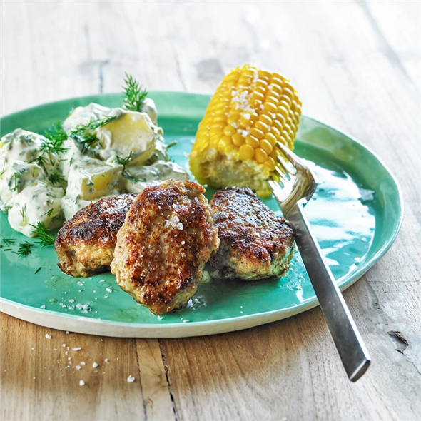 Frikadeller el. roastbeef med kold kartoffelsalat